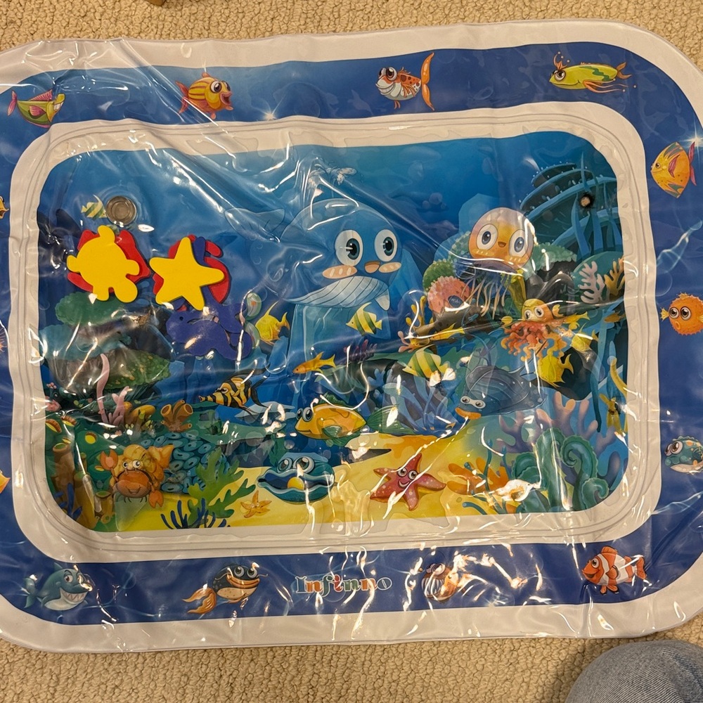 Inflatable Ocean Play Mat for Kids - Blue Sea Life Design